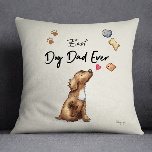 Best Dog Dad Cocker Spaniel (Working) Cushion